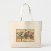 Wereldkaart 1700s Antiek continenten Grote Tote Bag (Voorkant)