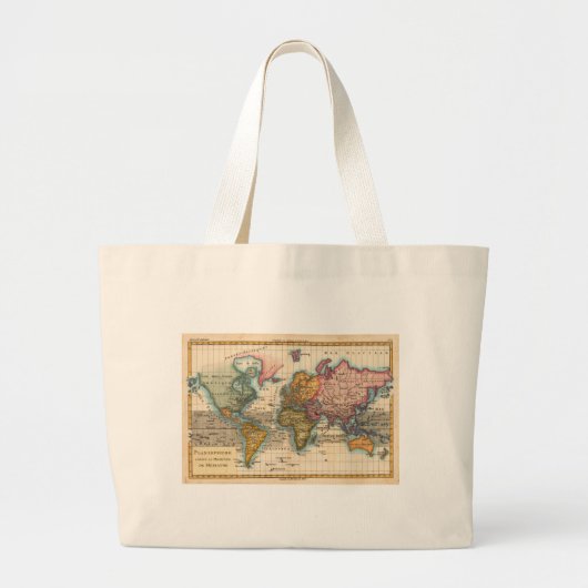 Wereldkaart 1700s Antiek continenten Grote Tote Bag (Voorkant)