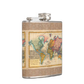 Wereldkaart 1700s Antiek continenten Heupfles (Rechts)