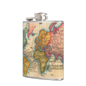 Wereldkaart 1700s Antiek continenten Heupfles (Links)