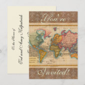 Wereldkaart 1700s Antiek continenten Kaart (Voorkant / Achterkant)