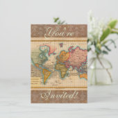 Wereldkaart 1700s Antiek continenten Kaart (Staand voorkant)