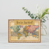 Wereldkaart 1700s Antiek continenten Kaart (Staand voorkant)