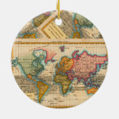 Wereldkaart 1700s Antiek continenten Keramisch Ornament (Achterkant)