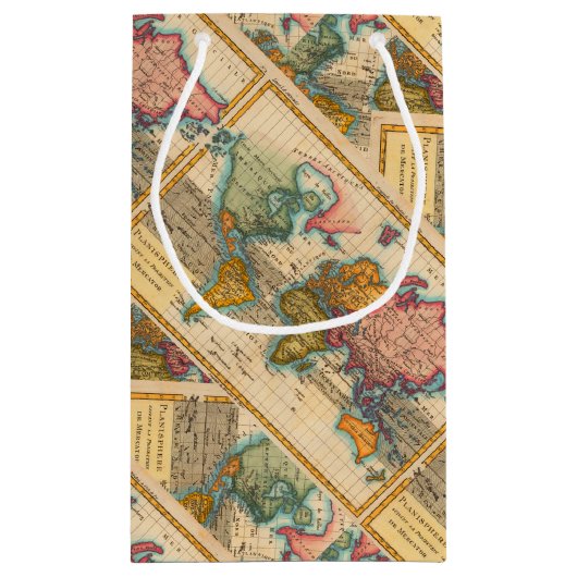 Wereldkaart 1700s Antiek continenten Klein Cadeauzakje (Achterkant)