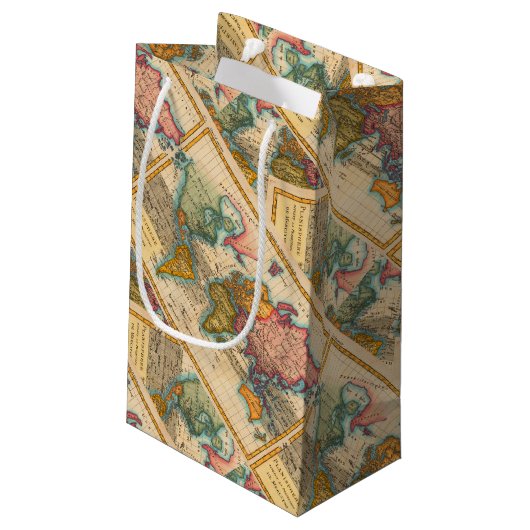 Wereldkaart 1700s Antiek continenten Klein Cadeauzakje (Achterkant Gekanteld)