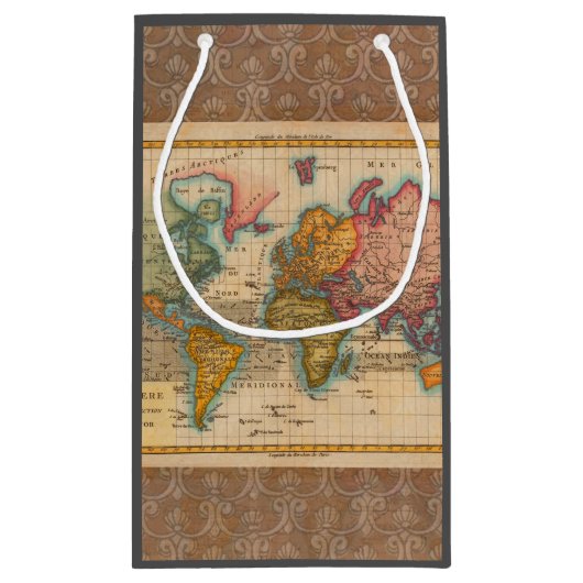 Wereldkaart 1700s Antiek continenten Klein Cadeauzakje (Achterkant)