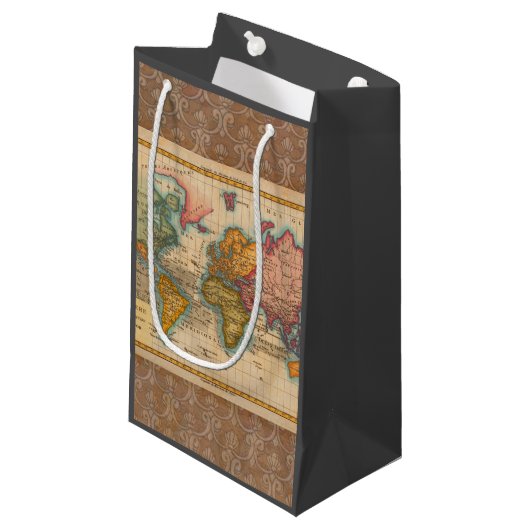 Wereldkaart 1700s Antiek continenten Klein Cadeauzakje (Voorkant Gekanteld)