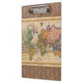 Wereldkaart 1700s Antiek continenten Klembord (Links)