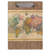 Wereldkaart 1700s Antiek continenten Klembord (Voorkant)