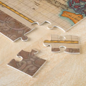 Wereldkaart 1700s Antiek continenten Legpuzzel (Zijkant)