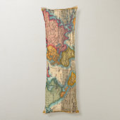 Wereldkaart 1700s Antiek continenten Lichaamskussen (Achterkant (Verticaal))