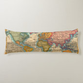 Wereldkaart 1700s Antiek continenten Lichaamskussen (Voorkant)