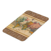 Wereldkaart 1700s Antiek continenten Magneet (Linkerzijde)