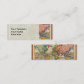 Wereldkaart 1700s Antiek continenten Mini Visitekaartje (Voorkant / Achterkant)