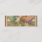 Wereldkaart 1700s Antiek continenten Mini Visitekaartje (Achterkant)