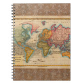 Wereldkaart 1700s Antiek continenten Notitieboek (Voorkant)