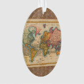 Wereldkaart 1700s Antiek continenten Ornament (voorkant)