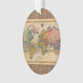 Wereldkaart 1700s Antiek continenten Ornament (voorkant)