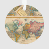 Wereldkaart 1700s Antiek continenten Ornament (achterkant)