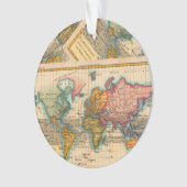 Wereldkaart 1700s Antiek continenten Ornament (voorkant)