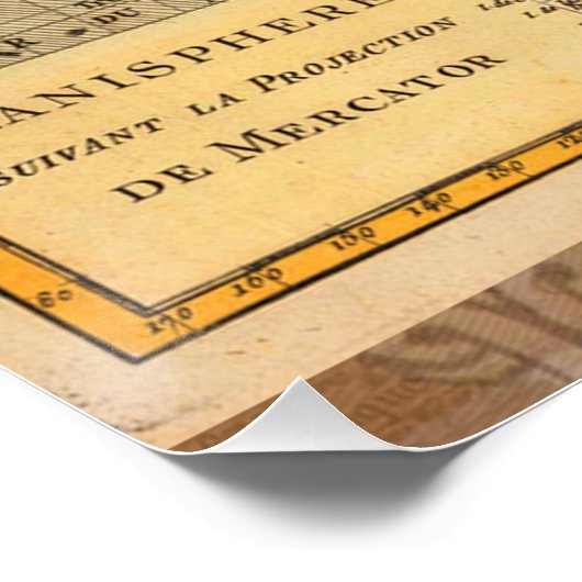 Wereldkaart 1700s Antiek continenten Perfect Poster (Hoek)