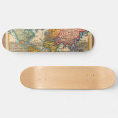 Wereldkaart 1700s Antiek continenten Persoonlijk Skateboard (Horizontaal)