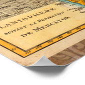 Wereldkaart 1700s Antiek continenten Poster (Hoek)