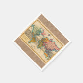 Wereldkaart 1700s Antiek continenten Servet (Hoek)