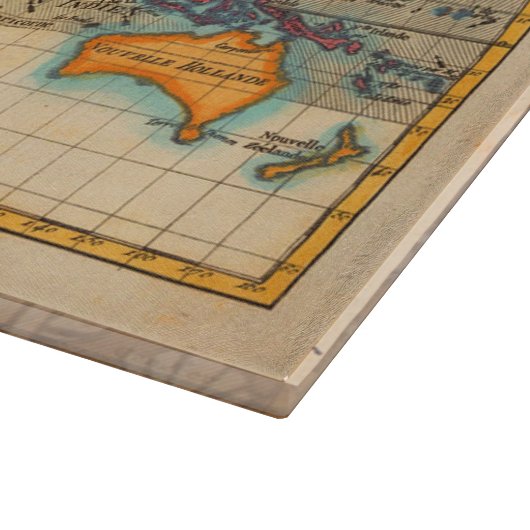 Wereldkaart 1700s Antiek continenten Snijplank (Hoek)