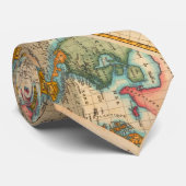 Wereldkaart 1700s Antiek continenten Stropdas (Opgerold)