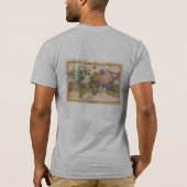 Wereldkaart 1700s Antiek continenten T-shirt (Achterkant)