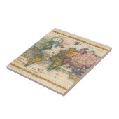 Wereldkaart 1700s Antiek continenten Tegeltje (Zijkant)