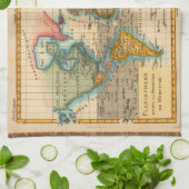 Wereldkaart 1700s Antiek continenten Theedoek (Gevouwen)