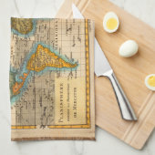 Wereldkaart 1700s Antiek continenten Theedoek (Quarter Fold)