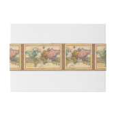 Wereldkaart 1700s Antiek continenten Uitnodigingen Wikkel (Achterkant Voorbeeld)