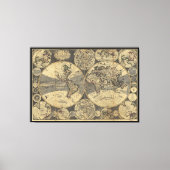 Wereldkaart 1702 canvas afdruk (Voorkant)