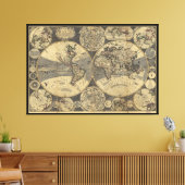 Wereldkaart 1702 canvas afdruk (Insitu (Woonkamer))