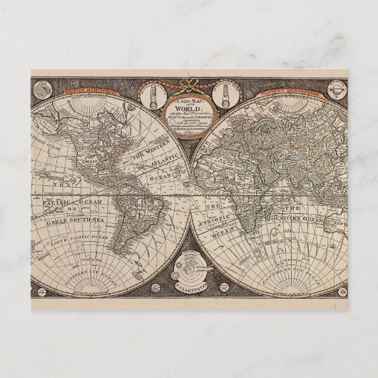  Wereldkaart (1766) Briefkaart (Voorkant)