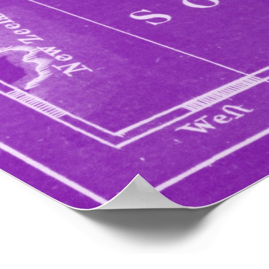 Wereldkaart (1766) Paars & wit Poster (Hoek)