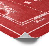 Wereldkaart (1766) Rood en wit Poster (Hoek)