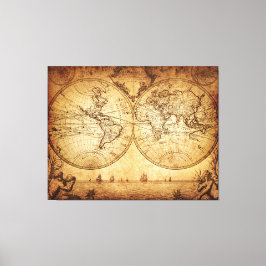  Wereldkaart 1773-kunst Canvas Afdruk