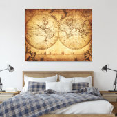 Wereldkaart 1773-kunst Canvas Afdruk (Insitu (Slaapkamer))