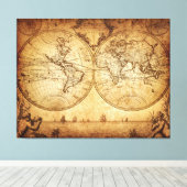  Wereldkaart 1773-kunst Canvas Afdruk (Insitu (Houten vloer))