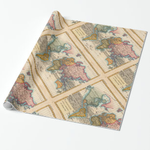 Wereldkaart 1780 Bonne Antique Planisfeer  Cadeaupapier