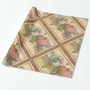 Wereldkaart 1780 Bonne Antique Planisfeer  Cadeaupapier