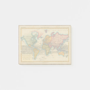Wereldkaart 1780 Bonne Antique Planisfeer Post-it® Notes