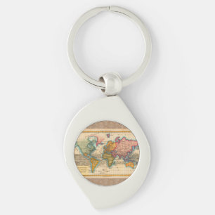 Wereldkaart 1780 Bonne Antique Planisfeer  Sleutelhanger