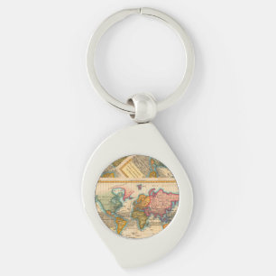 Wereldkaart 1780 Bonne Antique Planisfeer  Sleutelhanger