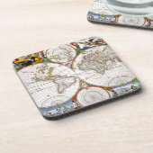 WERELDKAART, 17e EEUW Drankjes Onderzetter (Linkerzijde)